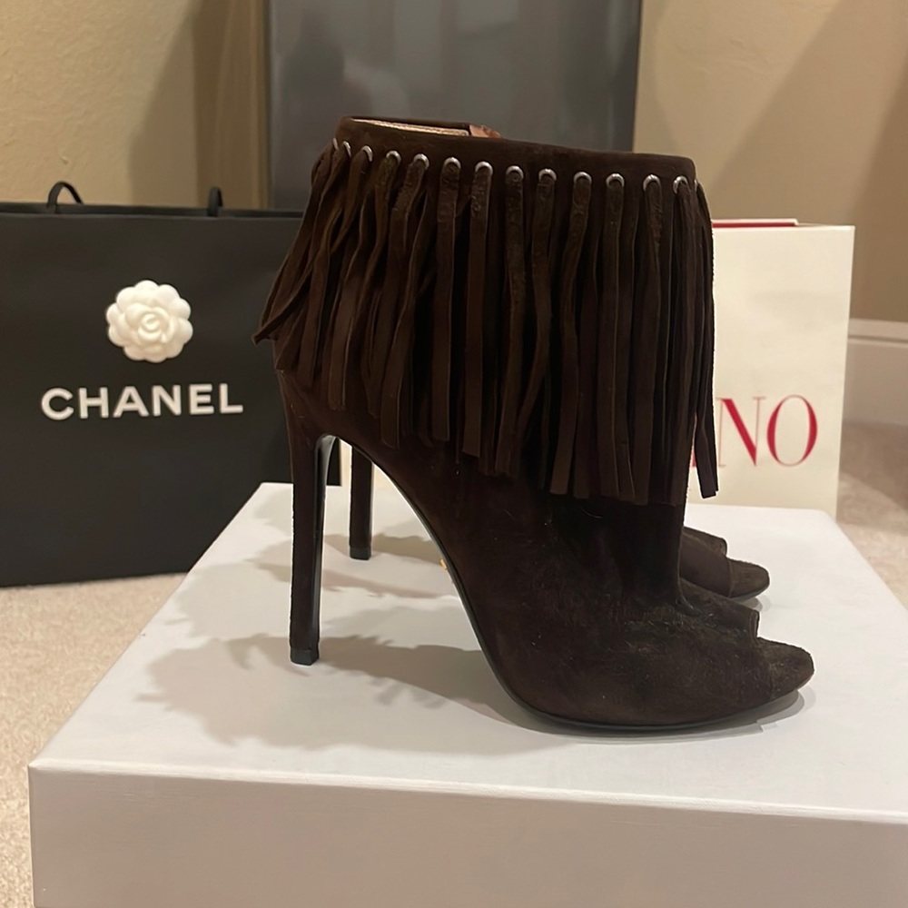 Suede Prada booties